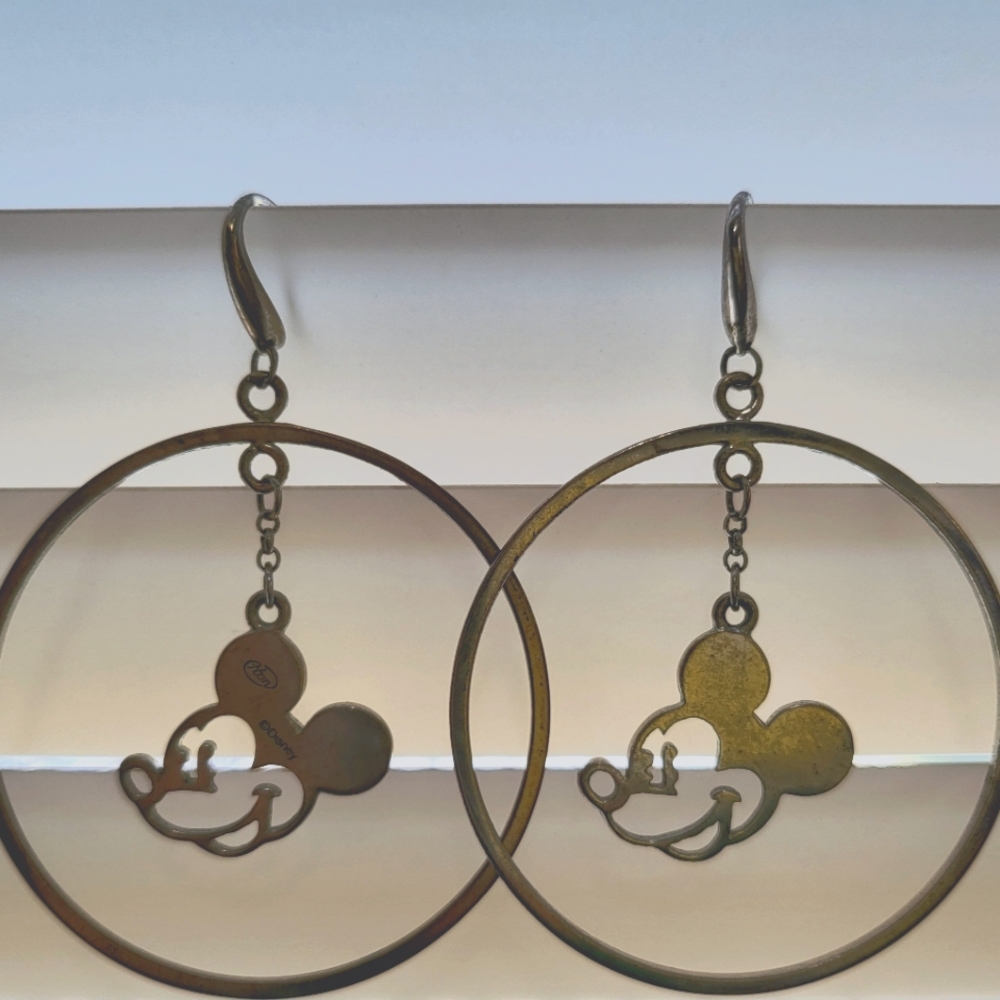 Disney's Mickey mouse hoop earrings, sterling silver